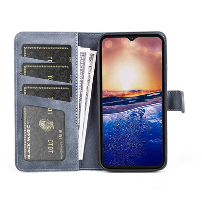 Dual Color Phone Shell for TCL 40R 5G , Splicing Leather Wallet Anti-drop Cover Flip Stand Phone Case