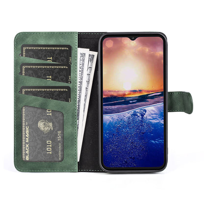 Dual Color Phone Shell for TCL 40R 5G , Splicing Leather Wallet Anti-drop Cover Flip Stand Phone Case
