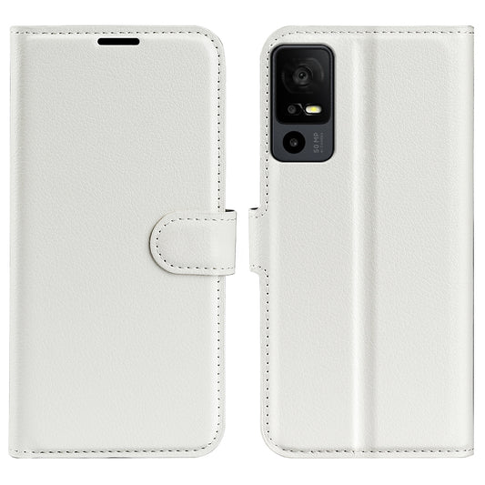 PU Leather Phone Case for TCL 40R 5G , Dustproof Litchi Texture Phone Shell Wallet Stand Flip Cover