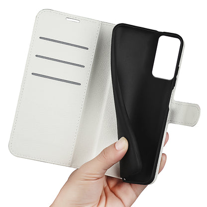 PU Leather Phone Case for TCL 40R 5G , Dustproof Litchi Texture Phone Shell Wallet Stand Flip Cover