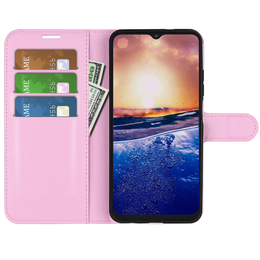 PU Leather Phone Case for TCL 40R 5G , Dustproof Litchi Texture Phone Shell Wallet Stand Flip Cover