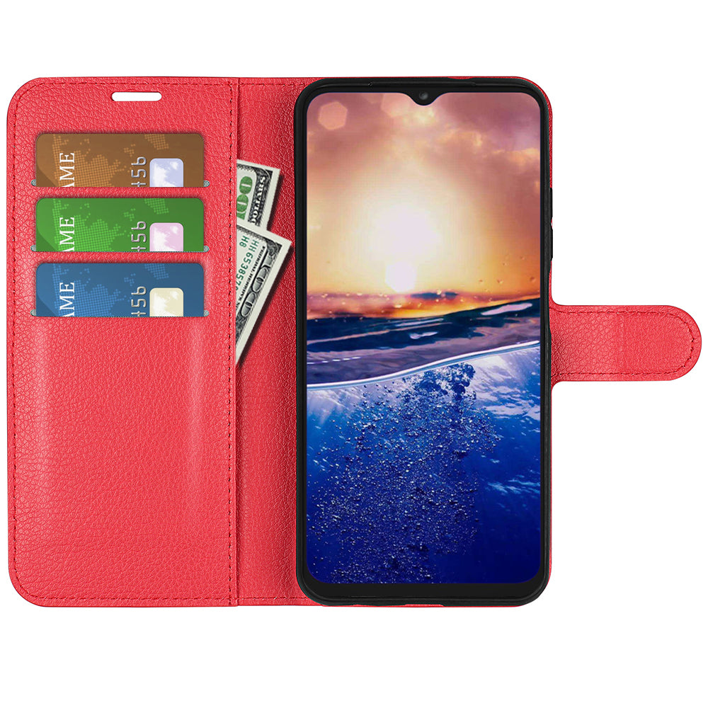 PU Leather Phone Case for TCL 40R 5G , Dustproof Litchi Texture Phone Shell Wallet Stand Flip Cover