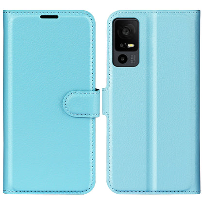 PU Leather Phone Case for TCL 40R 5G , Dustproof Litchi Texture Phone Shell Wallet Stand Flip Cover