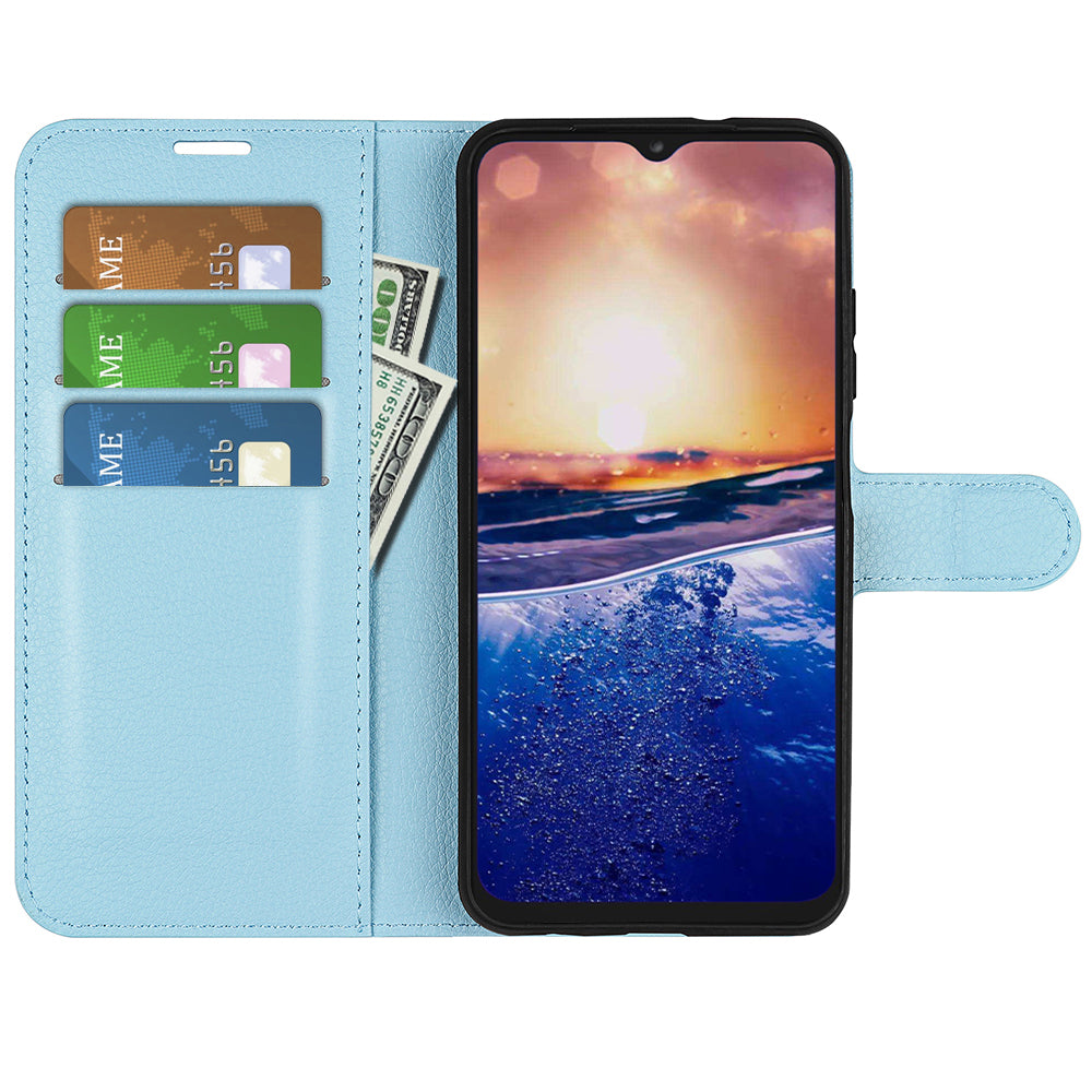 PU Leather Phone Case for TCL 40R 5G , Dustproof Litchi Texture Phone Shell Wallet Stand Flip Cover