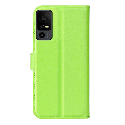 PU Leather Phone Case for TCL 40R 5G , Dustproof Litchi Texture Phone Shell Wallet Stand Flip Cover