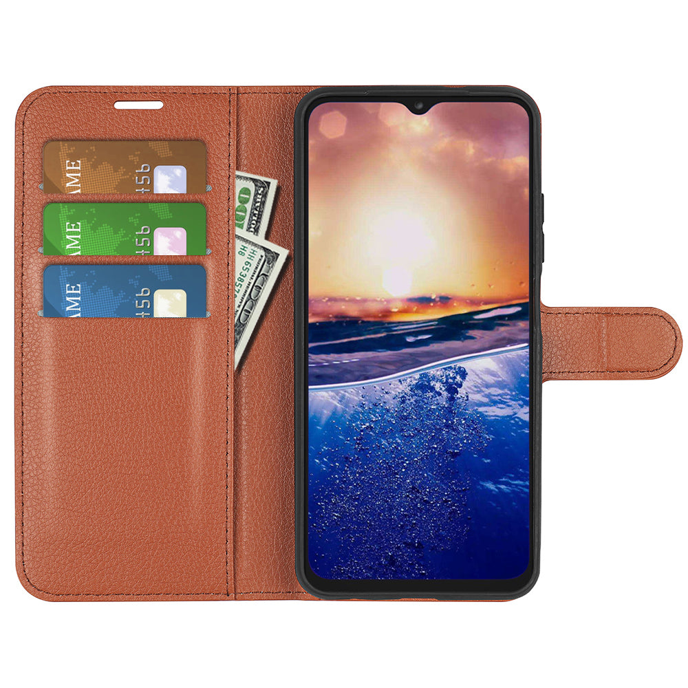 PU Leather Phone Case for TCL 40R 5G , Dustproof Litchi Texture Phone Shell Wallet Stand Flip Cover
