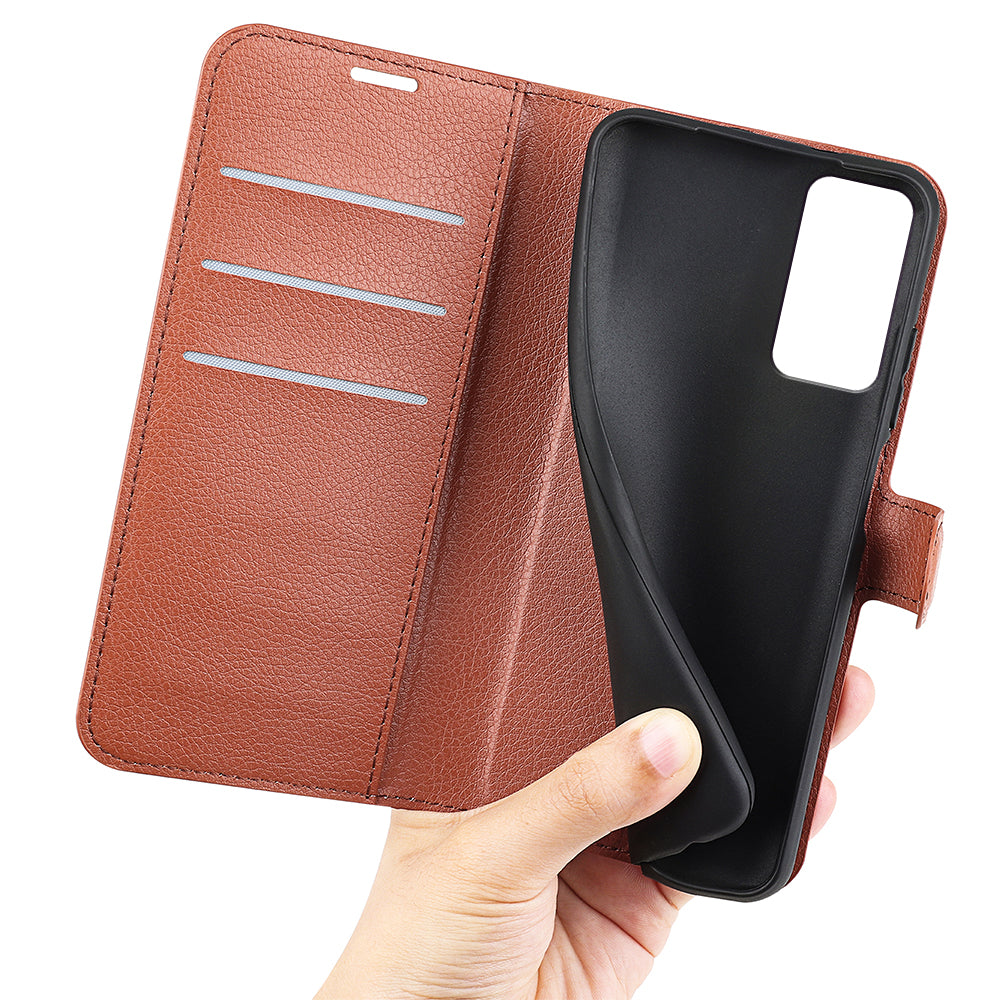 PU Leather Phone Case for TCL 40R 5G , Dustproof Litchi Texture Phone Shell Wallet Stand Flip Cover