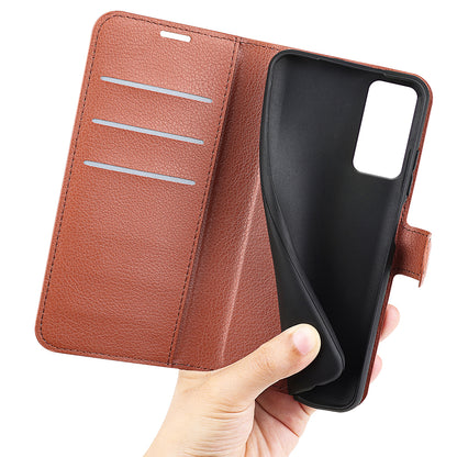 PU Leather Phone Case for TCL 40R 5G , Dustproof Litchi Texture Phone Shell Wallet Stand Flip Cover