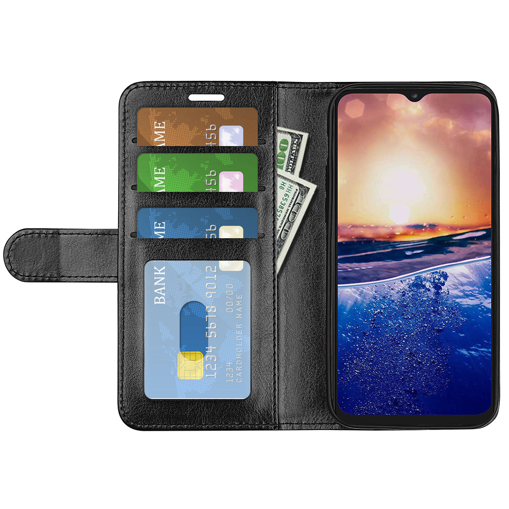 For TCL 40R 5G Anti-Dust Crazy Horse Texture Phone Case PU Leather Wallet Flip Stand Cover