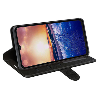 For TCL 40R 5G Anti-Dust Crazy Horse Texture Phone Case PU Leather Wallet Flip Stand Cover