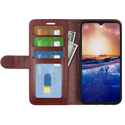 For TCL 40R 5G Anti-Dust Crazy Horse Texture Phone Case PU Leather Wallet Flip Stand Cover