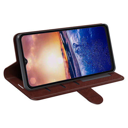 For TCL 40R 5G Anti-Dust Crazy Horse Texture Phone Case PU Leather Wallet Flip Stand Cover