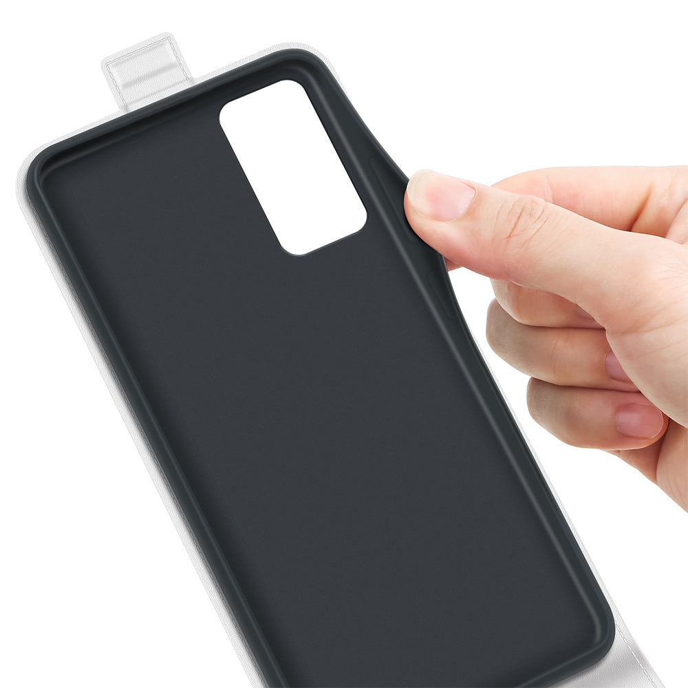 For TCL 40R 5G Vertical Flip Phone Case Crazy Horse Texture Card Holder PU Leather Protective Cover