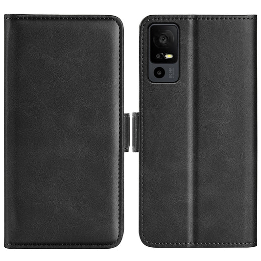 For TCL 40R 5G Anti-Scratch PU Leather Wallet Phone Case Calf Texture Anti-drop Stand Cover