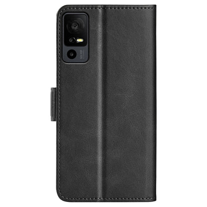For TCL 40R 5G Anti-Scratch PU Leather Wallet Phone Case Calf Texture Anti-drop Stand Cover