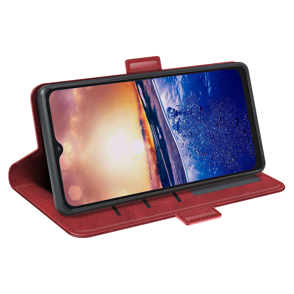 For TCL 40R 5G Anti-Scratch PU Leather Wallet Phone Case Calf Texture Anti-drop Stand Cover