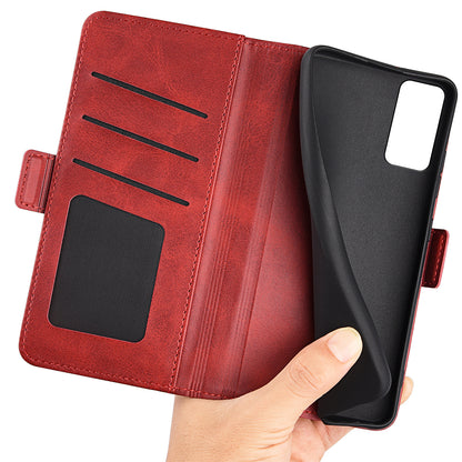 For TCL 40R 5G Anti-Scratch PU Leather Wallet Phone Case Calf Texture Anti-drop Stand Cover