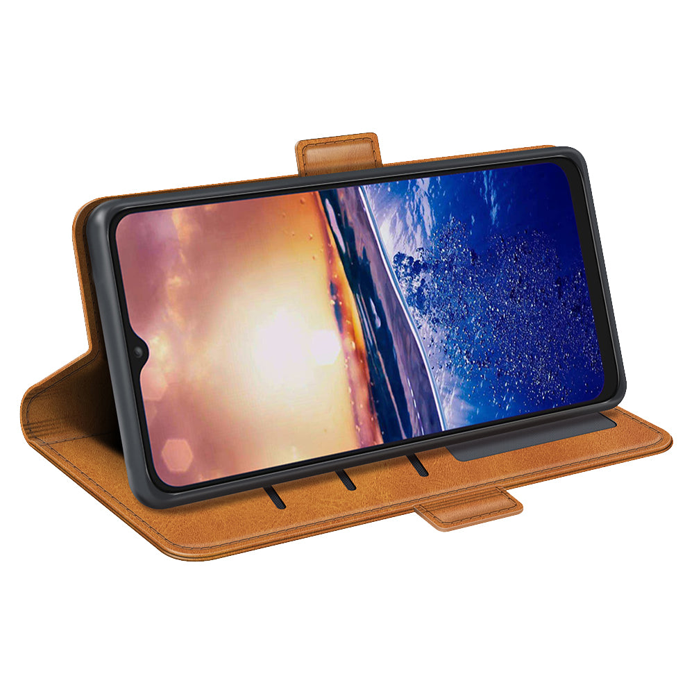 For TCL 40R 5G Anti-Scratch PU Leather Wallet Phone Case Calf Texture Anti-drop Stand Cover