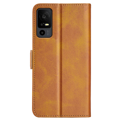 For TCL 40R 5G Anti-Scratch PU Leather Wallet Phone Case Calf Texture Anti-drop Stand Cover