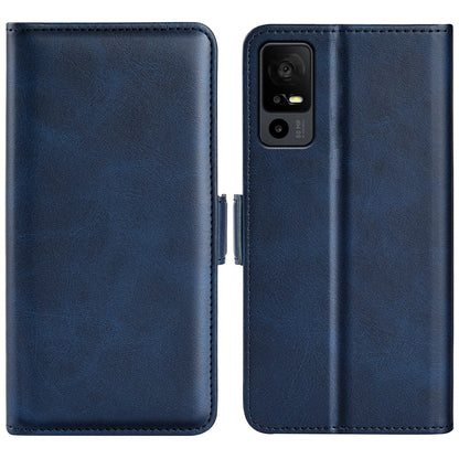 For TCL 40R 5G Anti-Scratch PU Leather Wallet Phone Case Calf Texture Anti-drop Stand Cover