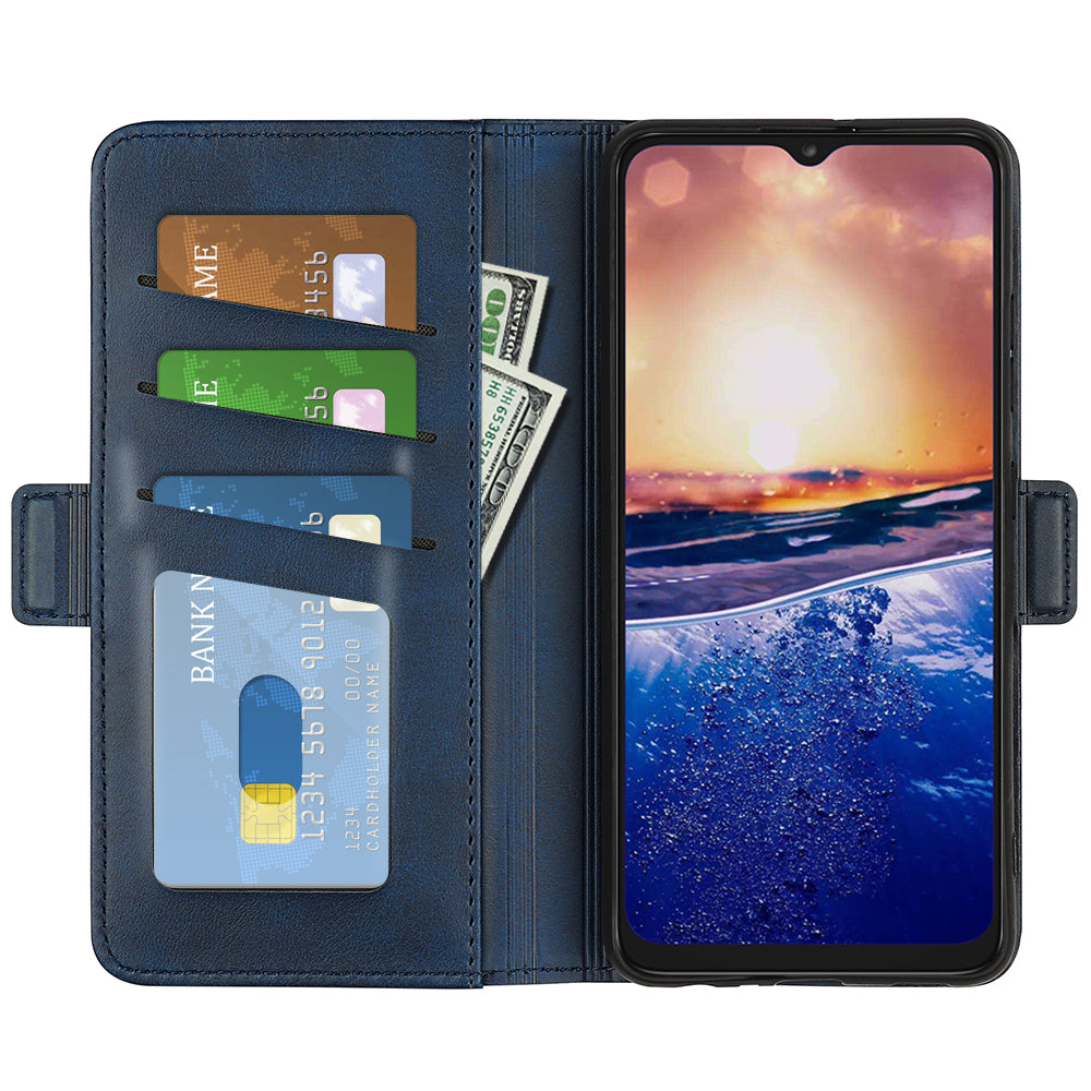 For TCL 40R 5G Anti-Scratch PU Leather Wallet Phone Case Calf Texture Anti-drop Stand Cover