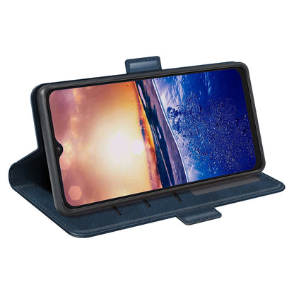 For TCL 40R 5G Anti-Scratch PU Leather Wallet Phone Case Calf Texture Anti-drop Stand Cover