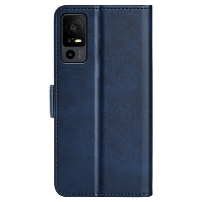 For TCL 40R 5G Anti-Scratch PU Leather Wallet Phone Case Calf Texture Anti-drop Stand Cover