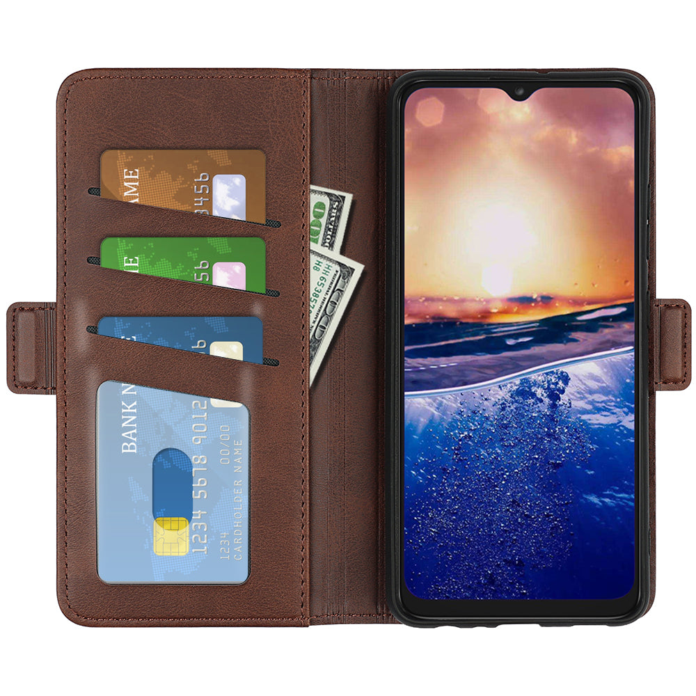 For TCL 40R 5G Anti-Scratch PU Leather Wallet Phone Case Calf Texture Anti-drop Stand Cover