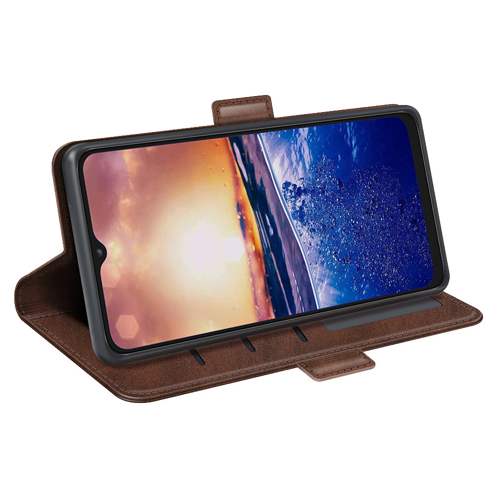 For TCL 40R 5G Anti-Scratch PU Leather Wallet Phone Case Calf Texture Anti-drop Stand Cover