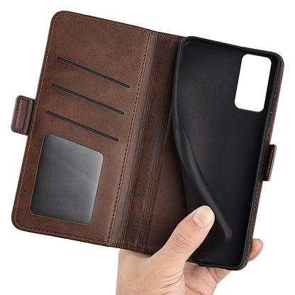 For TCL 40R 5G Anti-Scratch PU Leather Wallet Phone Case Calf Texture Anti-drop Stand Cover