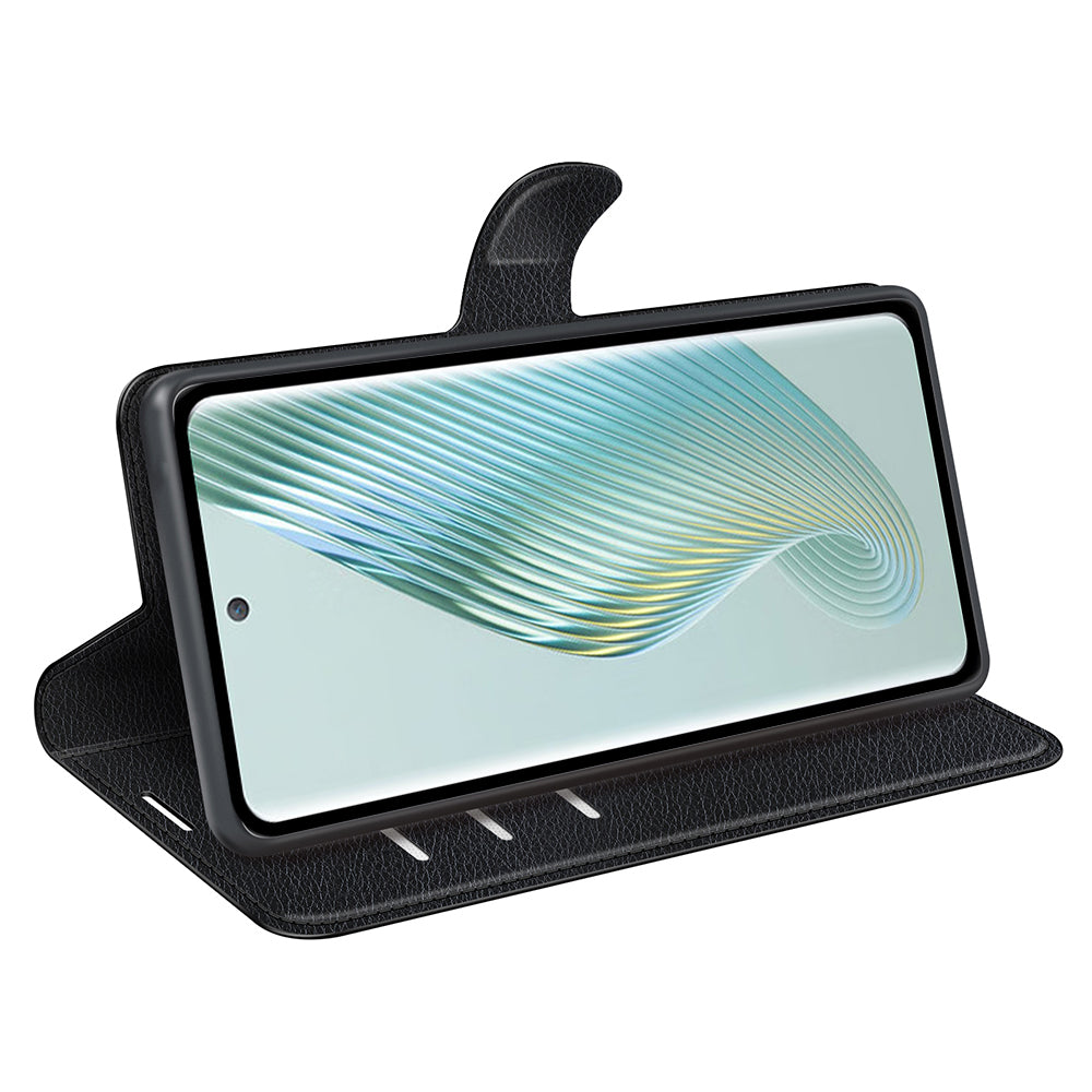 PU Leather Phone Case for Honor Magic5 Dustproof Litchi Texture Phone Shell Wallet Stand Flip Cover