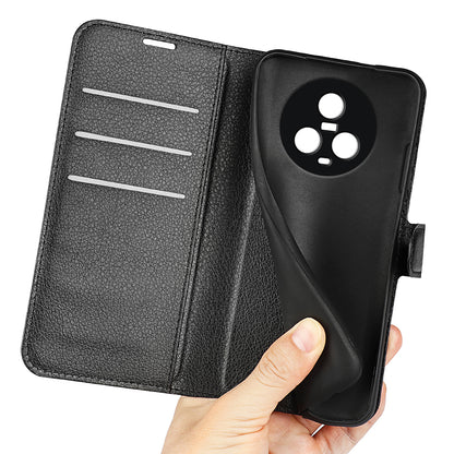 PU Leather Phone Case for Honor Magic5 Dustproof Litchi Texture Phone Shell Wallet Stand Flip Cover