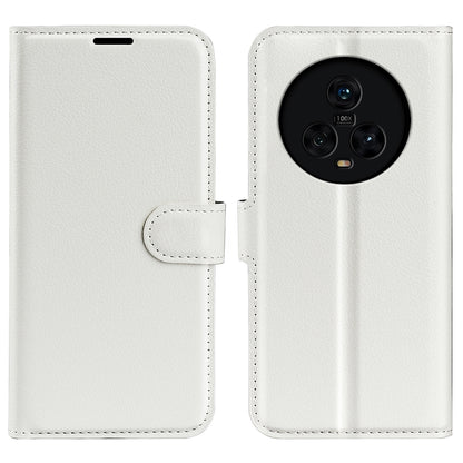 PU Leather Phone Case for Honor Magic5 Dustproof Litchi Texture Phone Shell Wallet Stand Flip Cover