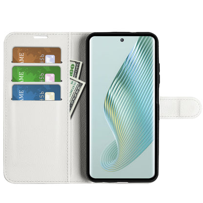 PU Leather Phone Case for Honor Magic5 Dustproof Litchi Texture Phone Shell Wallet Stand Flip Cover