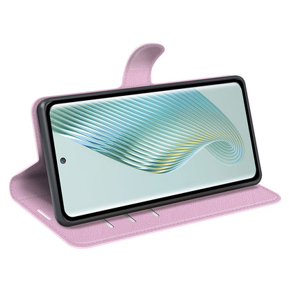 PU Leather Phone Case for Honor Magic5 Dustproof Litchi Texture Phone Shell Wallet Stand Flip Cover