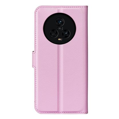 PU Leather Phone Case for Honor Magic5 Dustproof Litchi Texture Phone Shell Wallet Stand Flip Cover