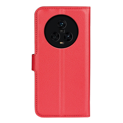 PU Leather Phone Case for Honor Magic5 Dustproof Litchi Texture Phone Shell Wallet Stand Flip Cover