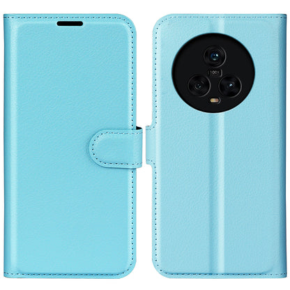 PU Leather Phone Case for Honor Magic5 Dustproof Litchi Texture Phone Shell Wallet Stand Flip Cover