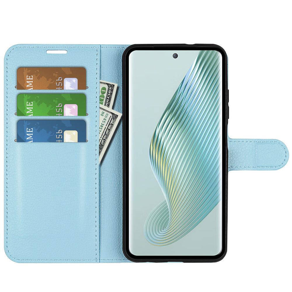 PU Leather Phone Case for Honor Magic5 Dustproof Litchi Texture Phone Shell Wallet Stand Flip Cover