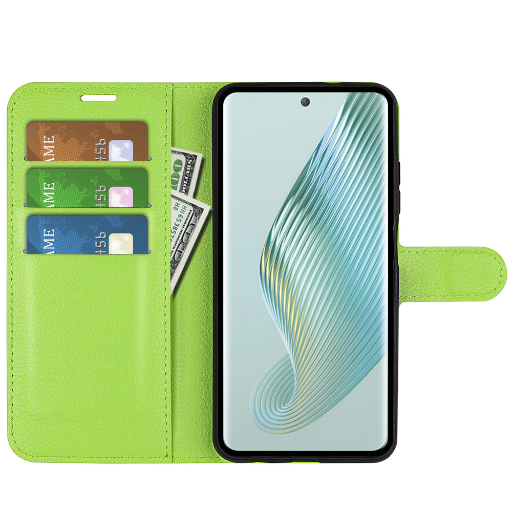 PU Leather Phone Case for Honor Magic5 Dustproof Litchi Texture Phone Shell Wallet Stand Flip Cover