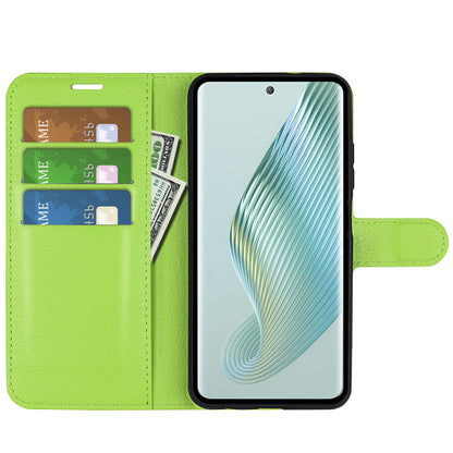 PU Leather Phone Case for Honor Magic5 Dustproof Litchi Texture Phone Shell Wallet Stand Flip Cover