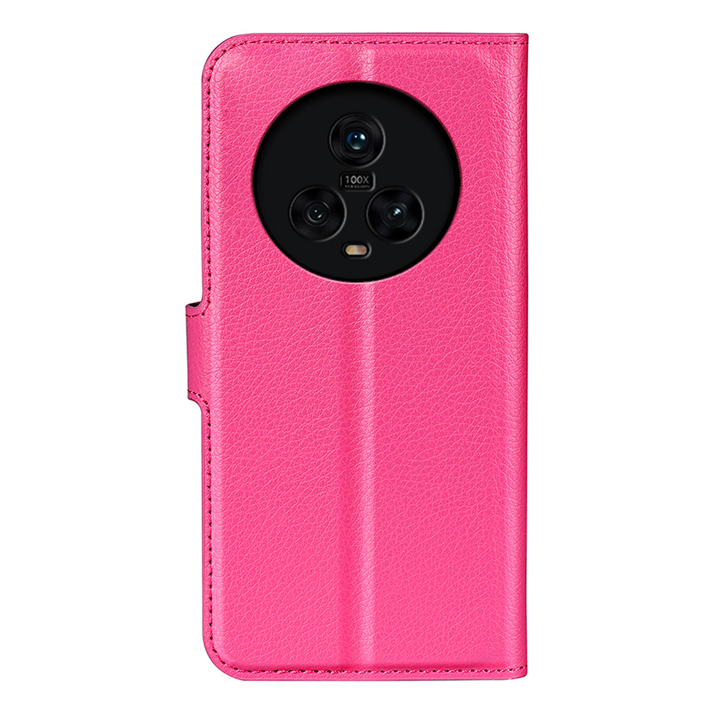 PU Leather Phone Case for Honor Magic5 Dustproof Litchi Texture Phone Shell Wallet Stand Flip Cover