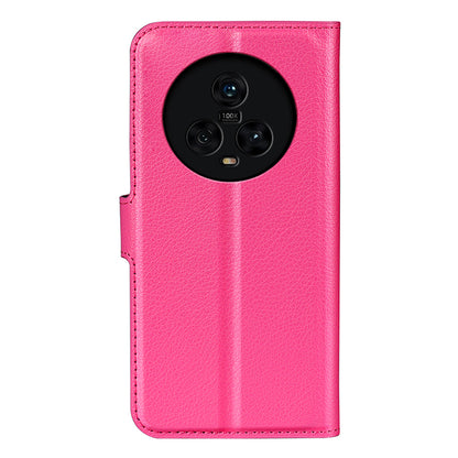 PU Leather Phone Case for Honor Magic5 Dustproof Litchi Texture Phone Shell Wallet Stand Flip Cover