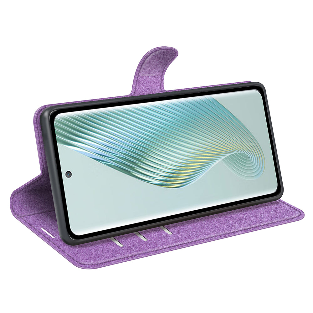 PU Leather Phone Case for Honor Magic5 Dustproof Litchi Texture Phone Shell Wallet Stand Flip Cover