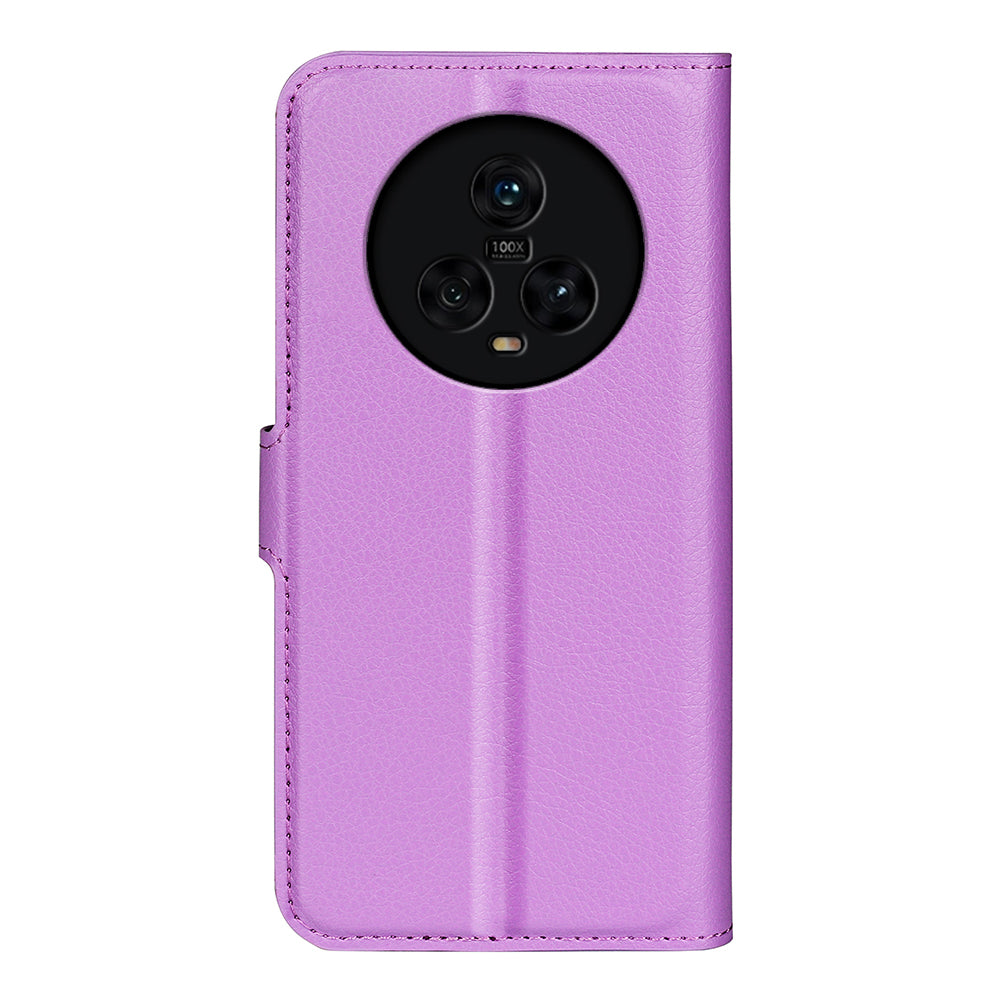 PU Leather Phone Case for Honor Magic5 Dustproof Litchi Texture Phone Shell Wallet Stand Flip Cover