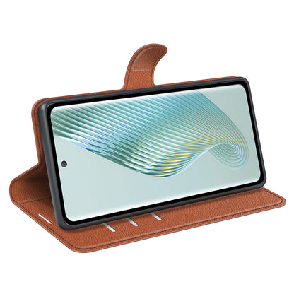 PU Leather Phone Case for Honor Magic5 Dustproof Litchi Texture Phone Shell Wallet Stand Flip Cover