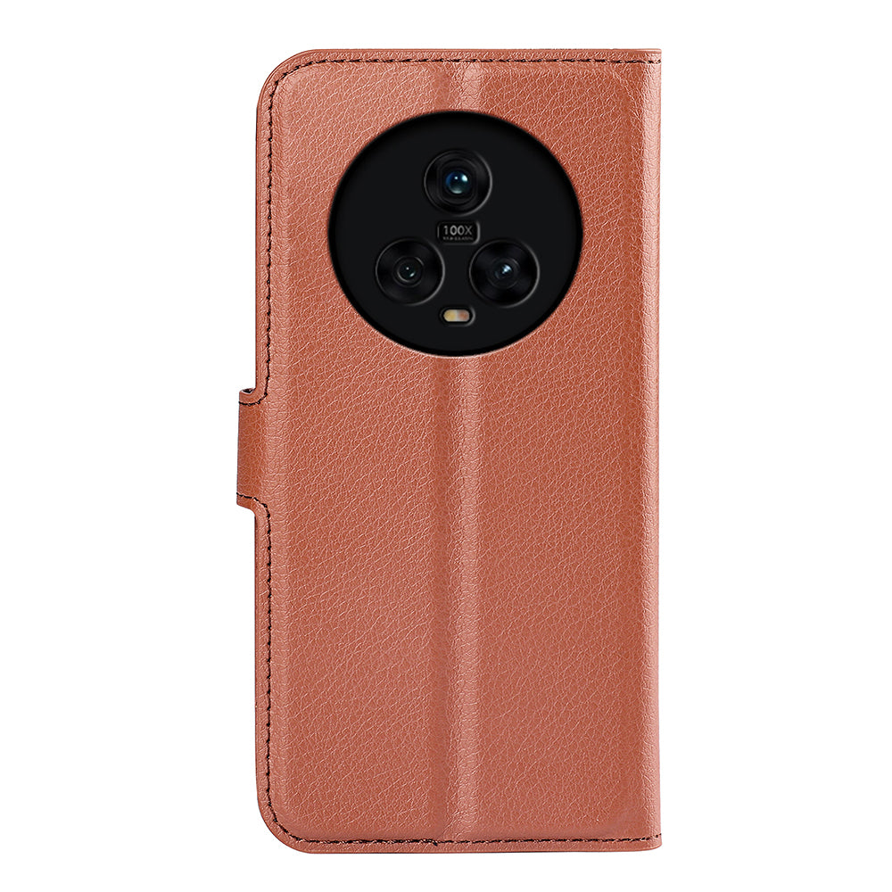 PU Leather Phone Case for Honor Magic5 Dustproof Litchi Texture Phone Shell Wallet Stand Flip Cover