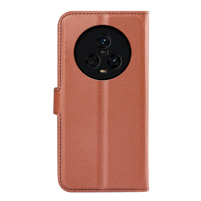 PU Leather Phone Case for Honor Magic5 Dustproof Litchi Texture Phone Shell Wallet Stand Flip Cover