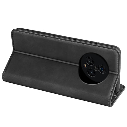 For Honor Magic5 Skin-Touch Leather Wallet Phone Case Magnetic Flip Stand Drop-Proof Cover