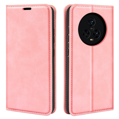 For Honor Magic5 Skin-Touch Leather Wallet Phone Case Magnetic Flip Stand Drop-Proof Cover